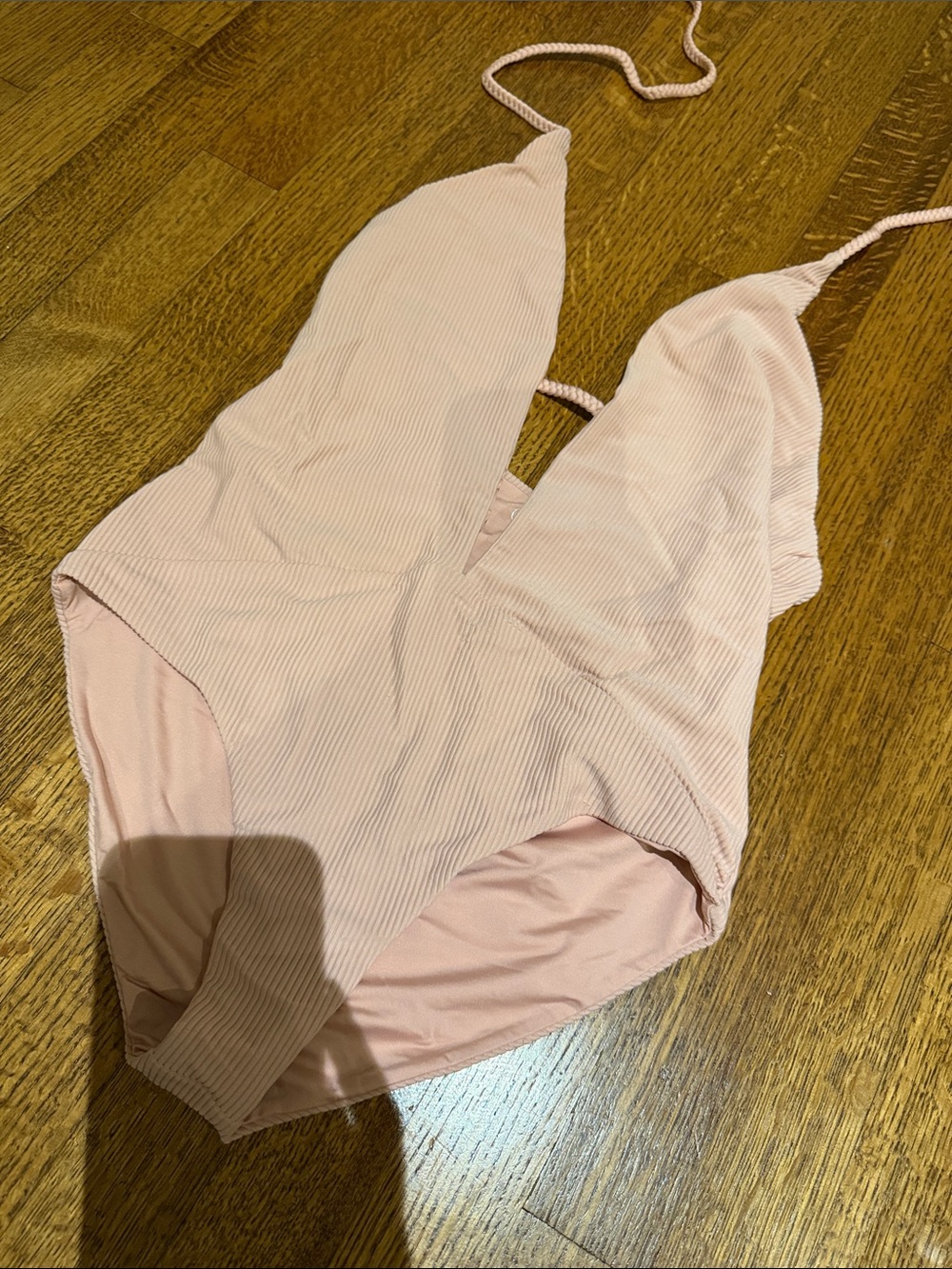 Frankie’s Blush Pink Ribbed One-Piece Swimsuit